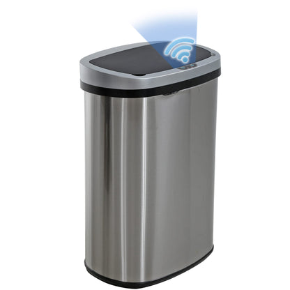 BestOffice 13 Gallon Automatic Touchless Stainless Steel Trash Can with Lid