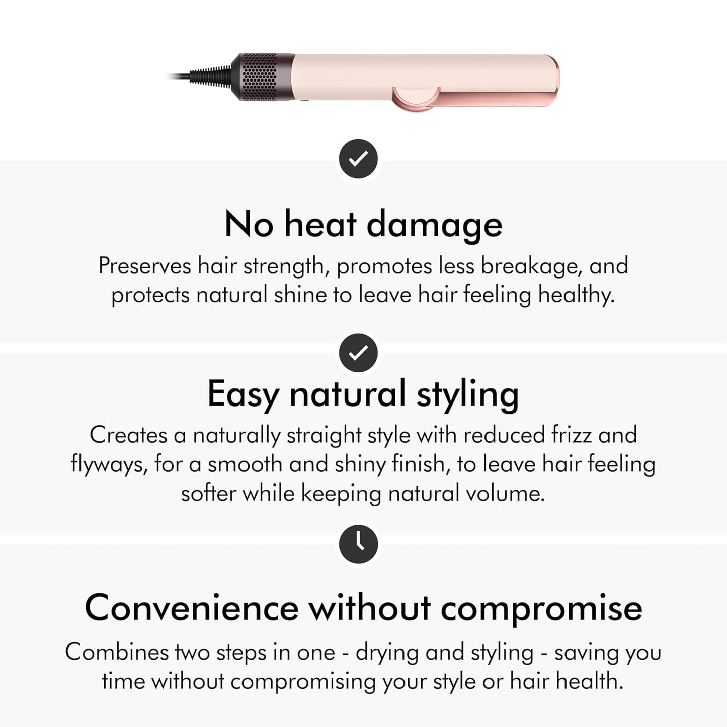 Dyson Airstrait — Straighten Wet to Dry, No Hot Plates